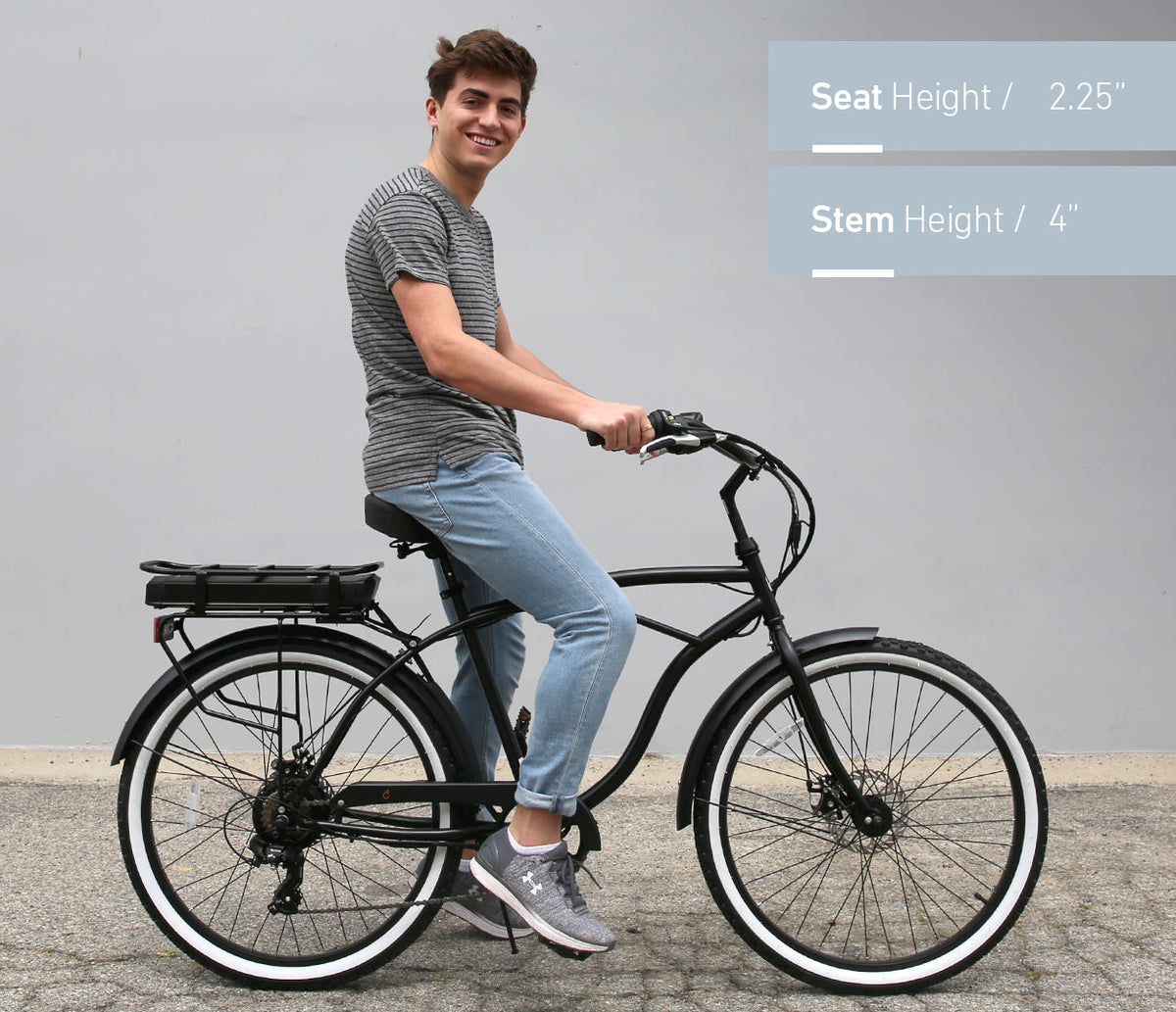 sixthreezero Around the Block Men's 26" 500W 7 Speed Electric Beach Cruiser Bicycle — product view 32