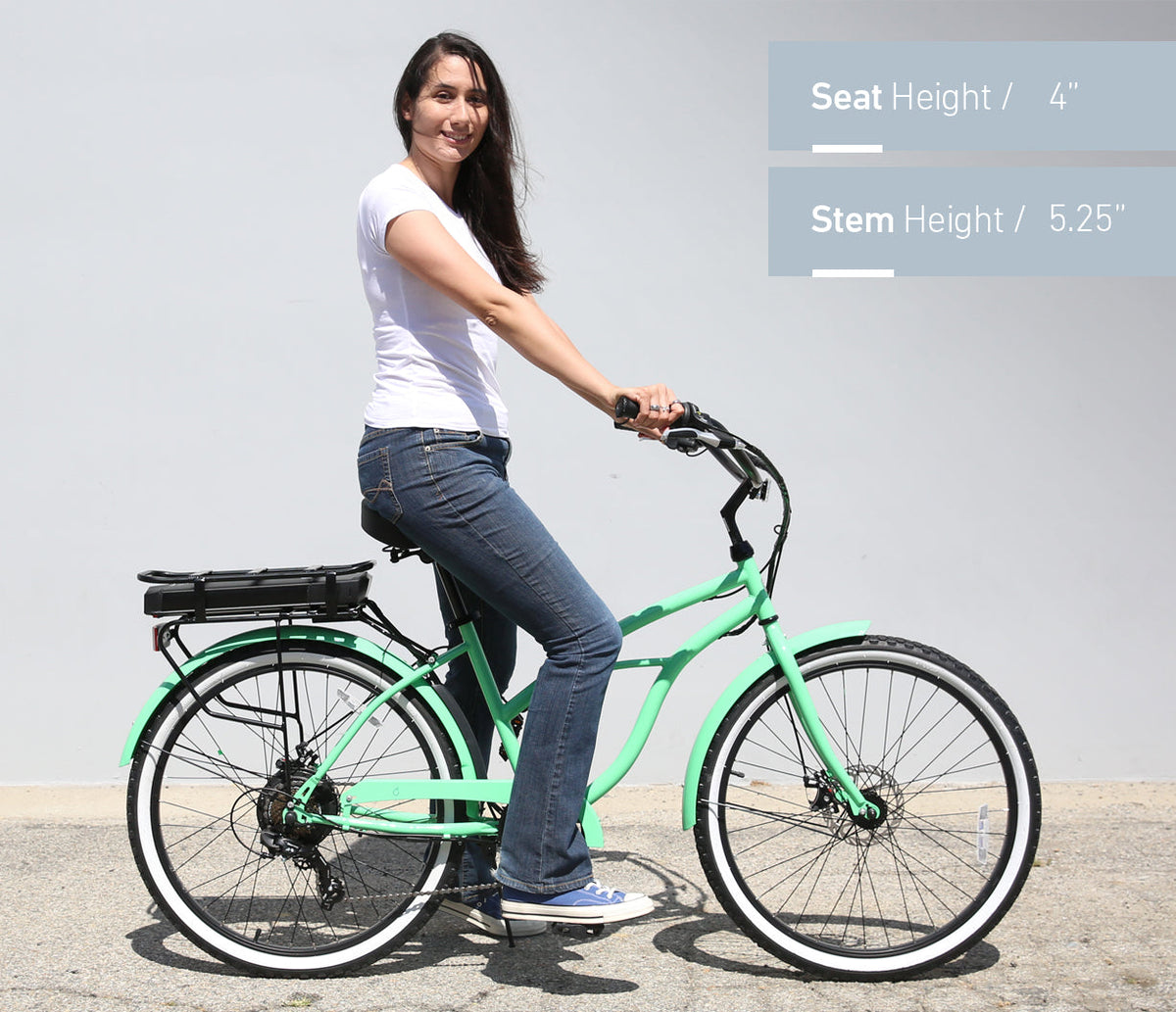 sixthreezero Around the Block Women's 26" 500W 7 Speed Electric Beach Cruiser Bicycle — product view 49