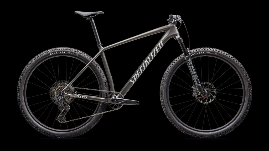 Epic Hardtail Comp - SRAM S-1000 AXS, RockShox SID SL (2025) — Satin Gunmetal / Metallic White Silver — side view