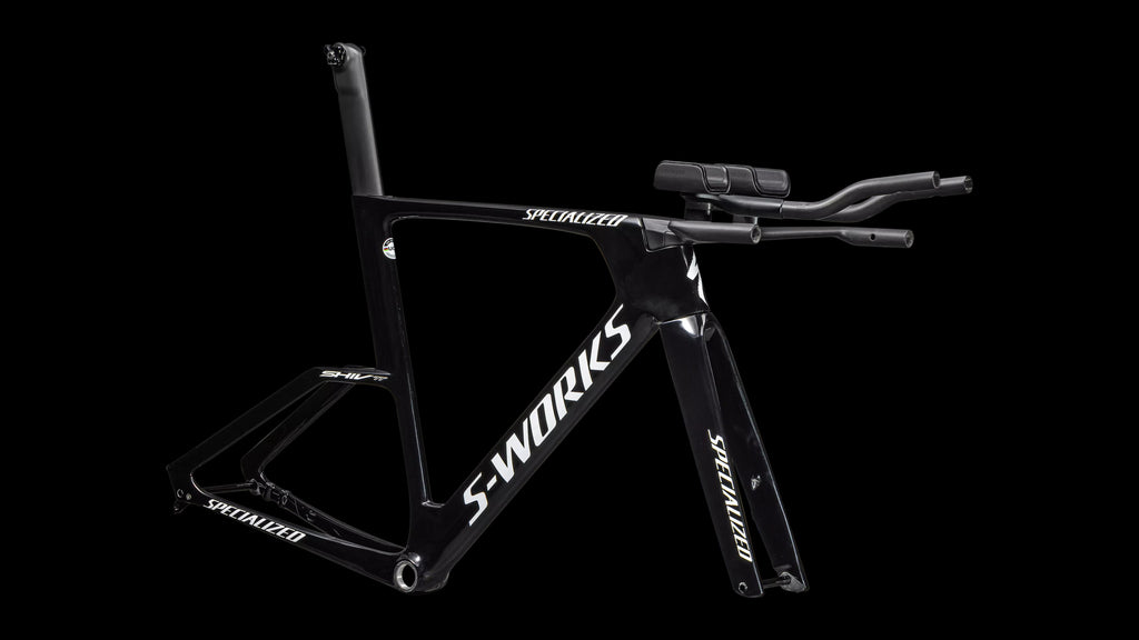 S-Works Shiv TT Disc Module - FACT 11r Carbon (2025) — Gloss Tarmac Black / Metallic White Silver — detail 20