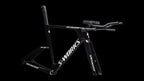 S-Works Shiv TT Disc Module - FACT 11r Carbon (2025) — Gloss Tarmac Black / Metallic White Silver — detail 20