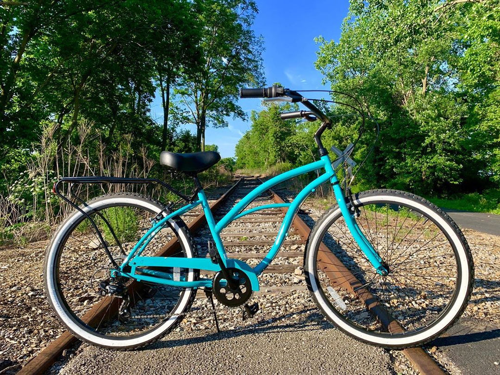 sixthreezero Around the Block Women's 24" 21 Speed Beach Cruiser Bicycle with Rear Rack — product view 37