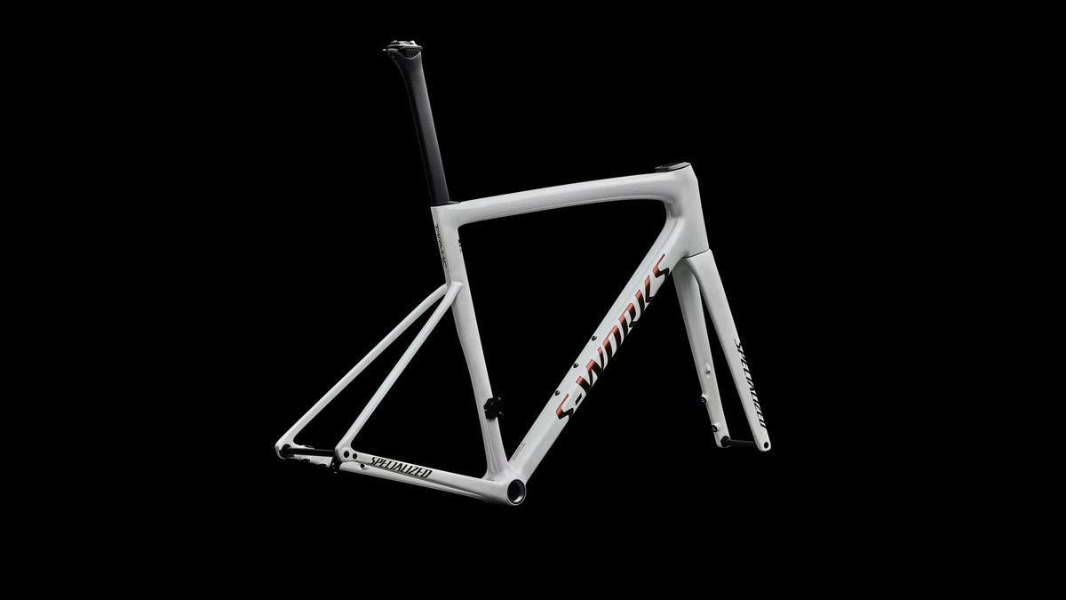 S-Works Tarmac SL8 Frameset - FACT 12r Carbon (2026) — Gloss Metallic White Silver / Pearl / Black — detail 60
