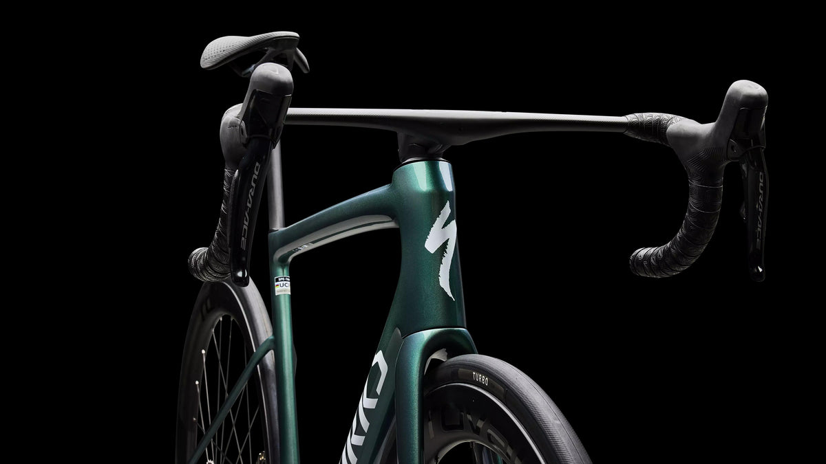 S-Works Tarmac SL8 - Shimano Dura-Ace Di2 (2026) — Gloss Premium Fjord Metallic / White Metallic Silver — detail 110