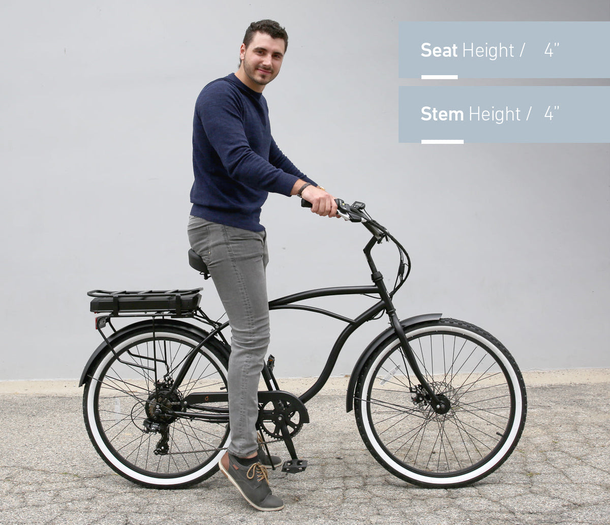 sixthreezero Around the Block Men's 26" 500W 7 Speed Electric Beach Cruiser Bicycle — product view 39