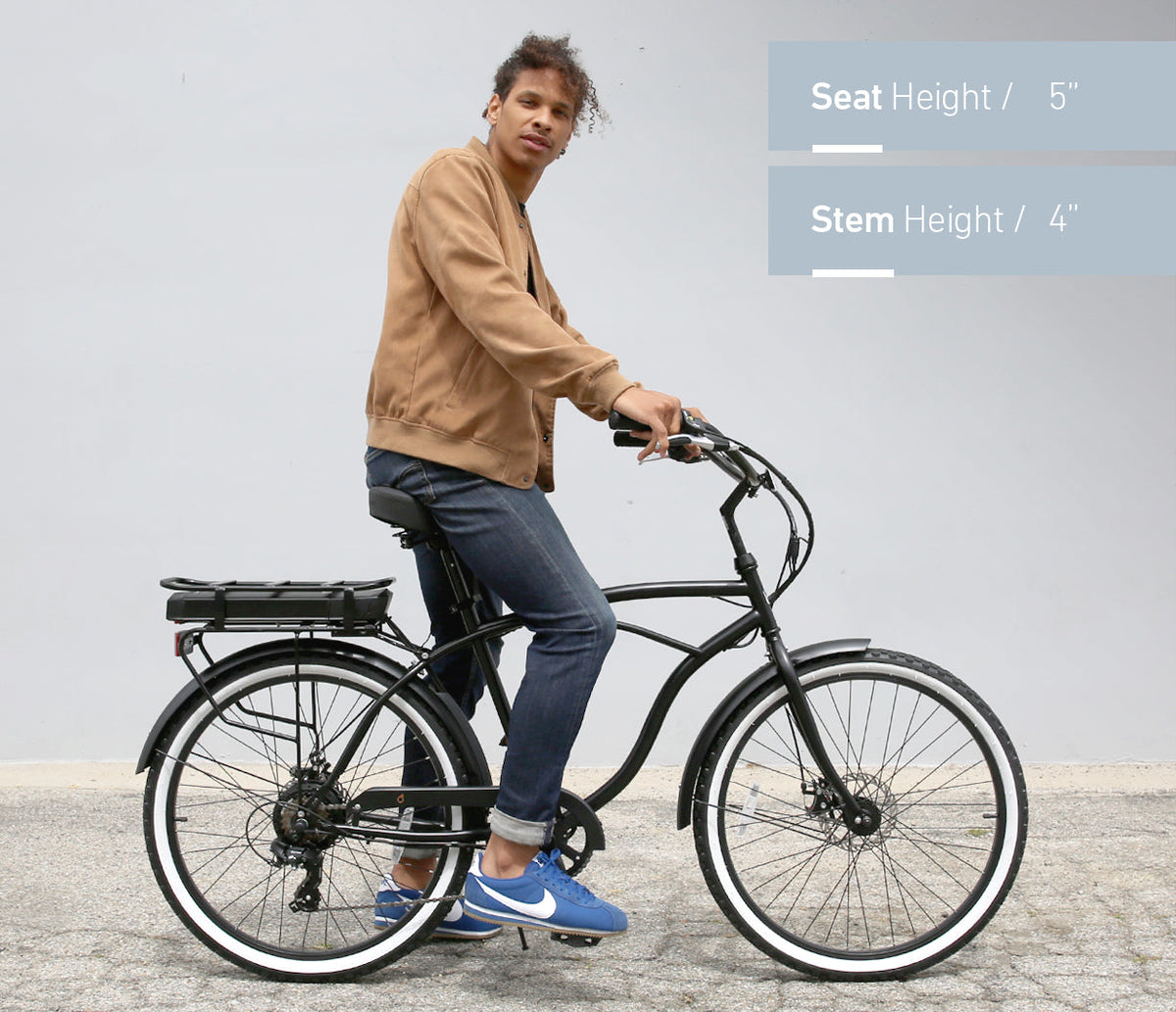 sixthreezero Around the Block Men's 26" 500W 7 Speed Electric Beach Cruiser Bicycle — product view 40