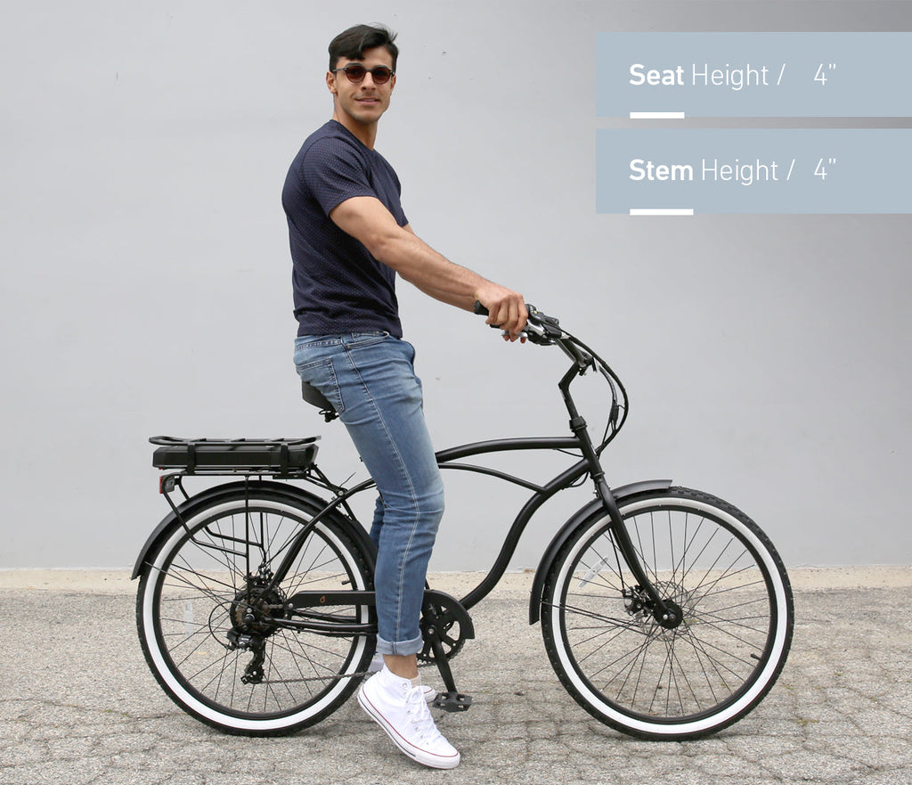sixthreezero Around the Block Men's 26" 500W 7 Speed Electric Beach Cruiser Bicycle — product view 43