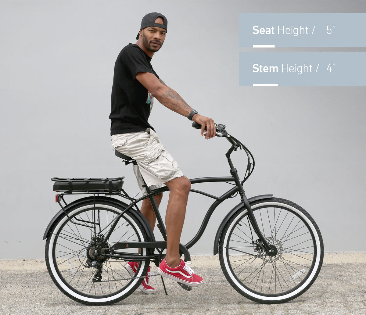 sixthreezero Around the Block Men's 26" 500W 7 Speed Electric Beach Cruiser Bicycle — product view 44