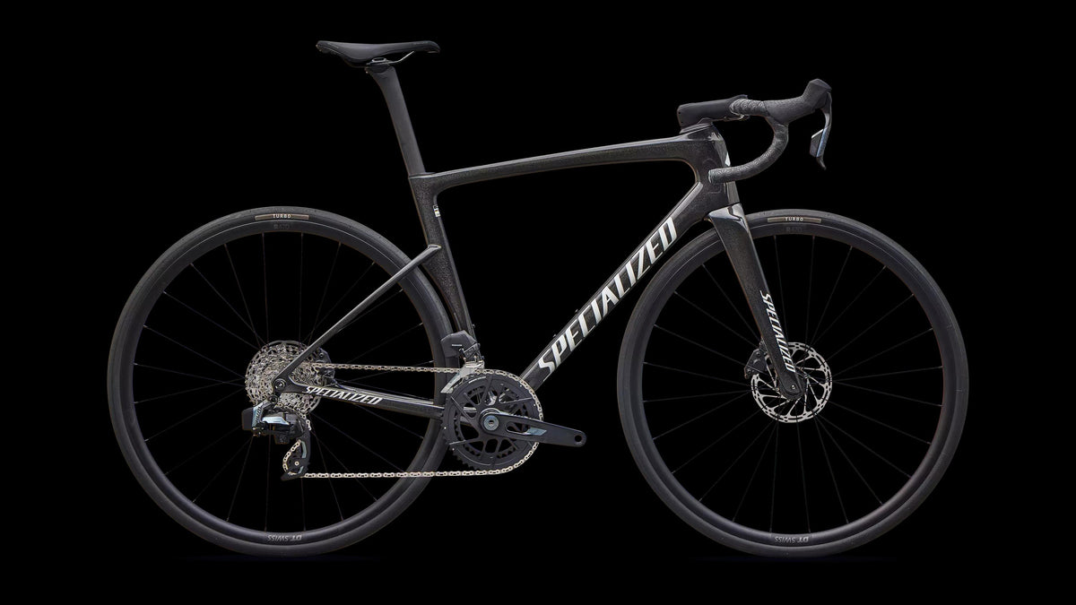 Tarmac SL9 Comp - SRAM Rival AXS (2027) — Gloss Charcoal Tint / Dolomite Metallic — side view
