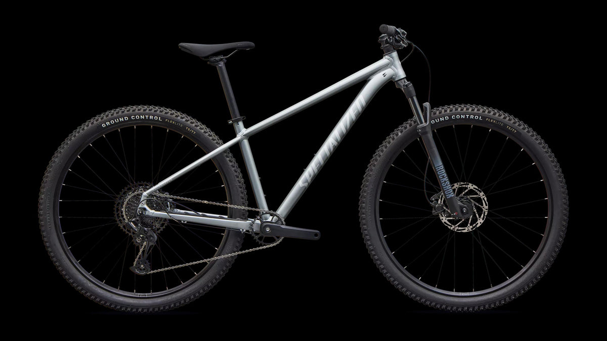 Rockhopper Comp (2027) — Satin Shadow Silver / Silver Dust — side view