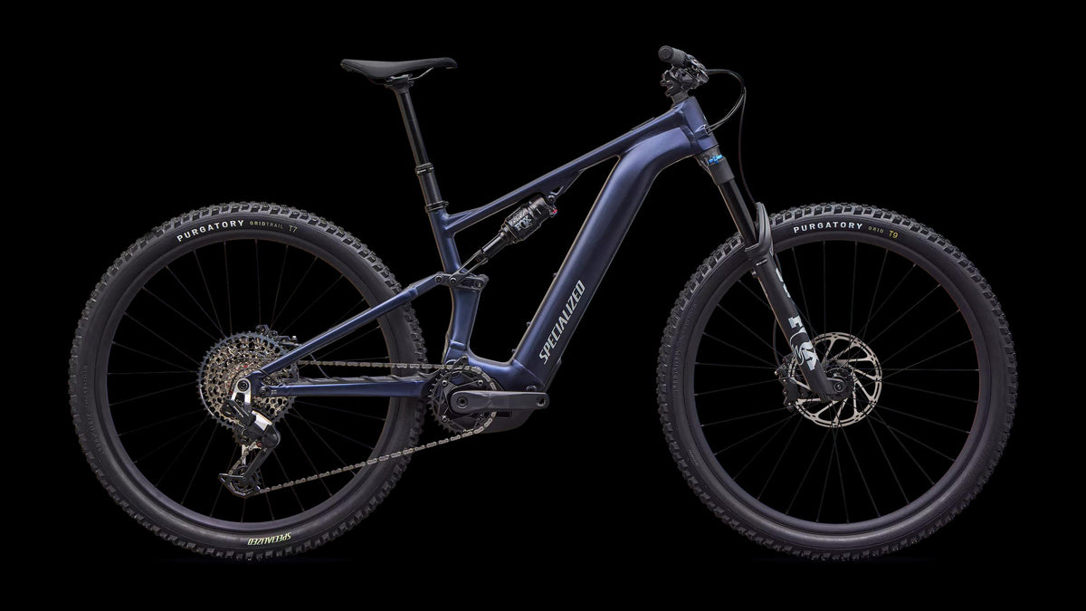 Turbo Levo R Comp Alloy (2027) — Satin Metallic Deep Marine / Shadow Silver — side view