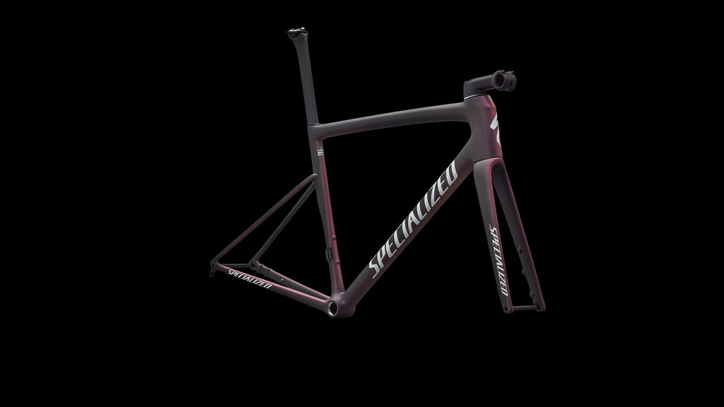 Tarmac SL8 Frameset - FACT 10r Carbon (2026) — Satin Carbon / 100% Cqv Reflex Super Red Pearl Front Edge Fade / Metallic White Silver — detail 20