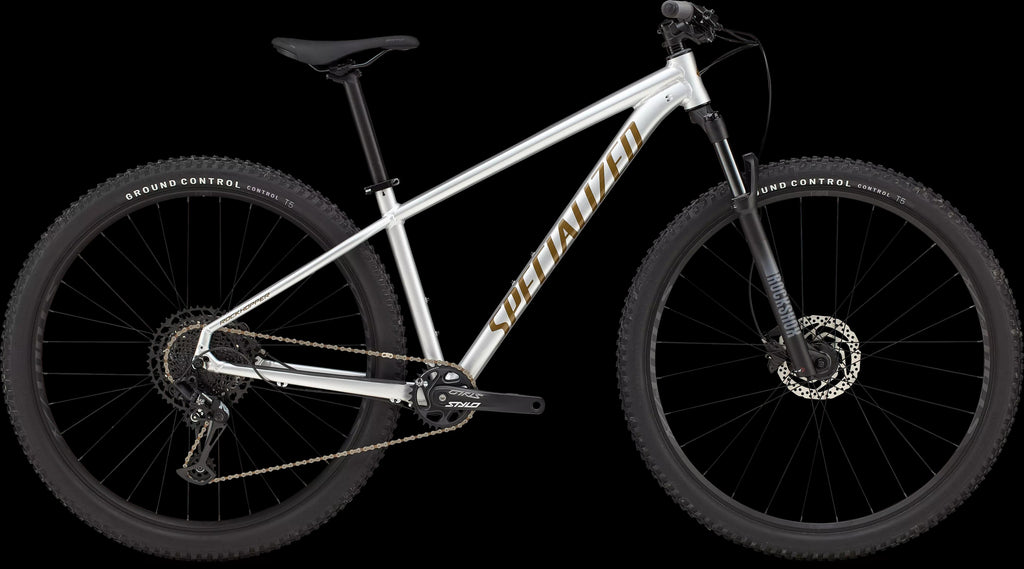 Rockhopper Expert (2025) — Gloss Silver Dust / Satin Burnt Gold Metallic — side view