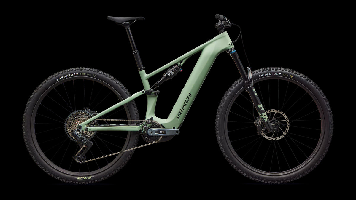 Turbo Levo R Expert (2026) — Satin Pistachio / Dark Moss Green — side view
