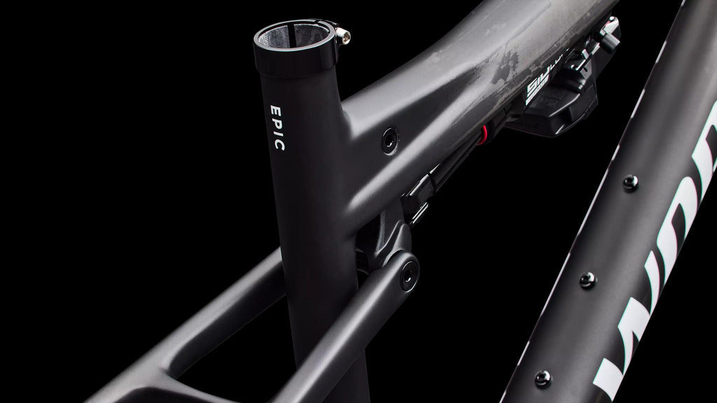 S-Works Epic 9 Frameset (2027) — Satin Carbon / Metallic White Silver — detail 100