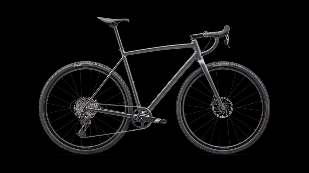 Crux DSW Comp - SRAM Apex XPLR (2025) — Satin Smoke/Oak Green — side view