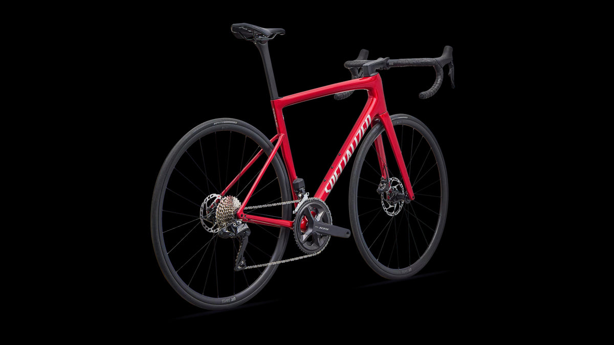 Tarmac SL8 Comp - Shimano 105 Di2 (2026) — Gloss Red Tint Over Silver Dust / Silver Dust — detail 30