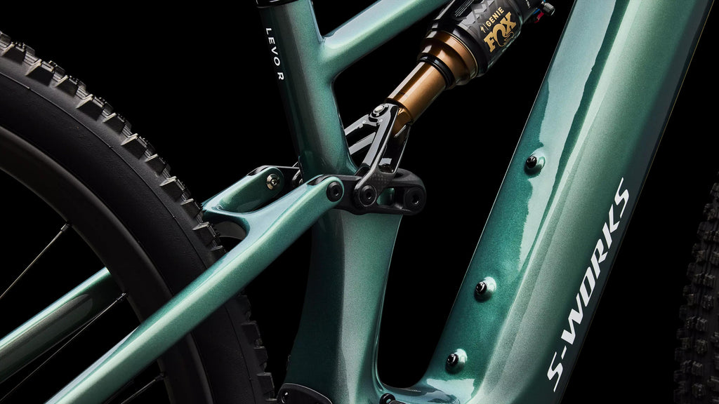S-Works Turbo Levo R (2026) — Gloss Premium Fjord Metallic / White — detail 170
