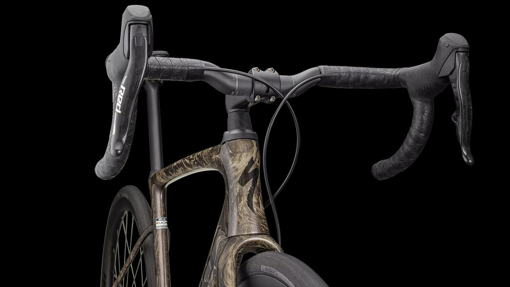 S-Works Roubaix SL8 – SRAM RED AXS (2025) — Gloss Taupe / Gunmetal Strata / Charcoal — detail 50