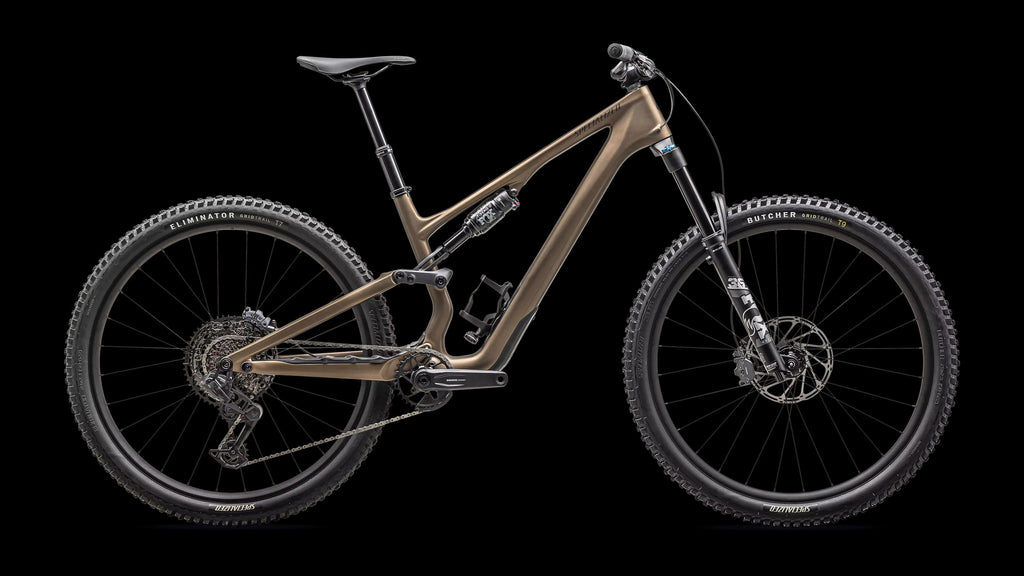 Stumpjumper 15 Comp - SRAM S-1000 AXS, FOX Performance (2025) — Satin Burnt Gold / Gunmetal — side view