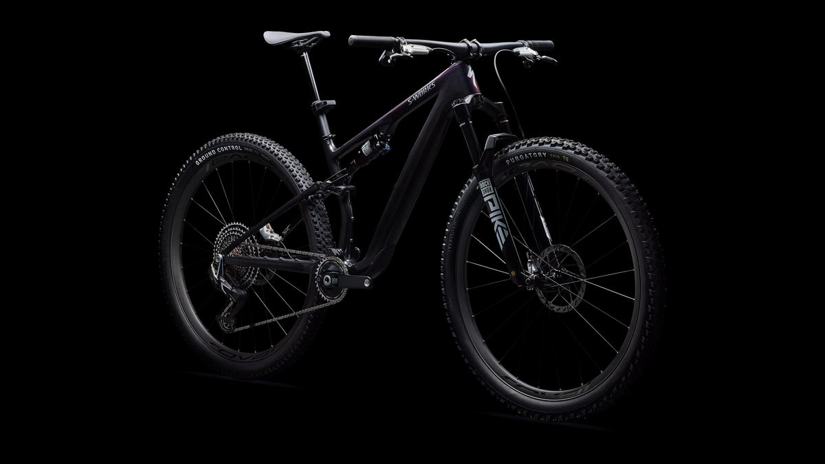 S-Works Epic 8 EVO - SRAM XX SL AXS, RockShox Ultimate (2026) — Gloss Carbon / Green to Purple Viavi Fade / Brushed Liquid Metal — detail 90