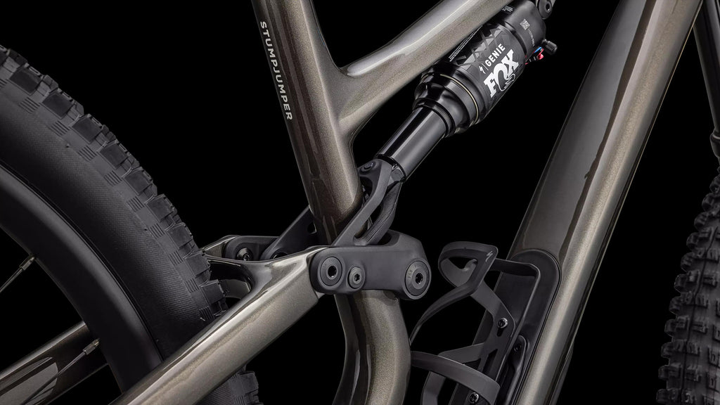 Stumpjumper 15 Expert - SRAM GX AXS, FOX Performance Elite (2025) — Gloss Gunmetal / White Mountains — detail 70