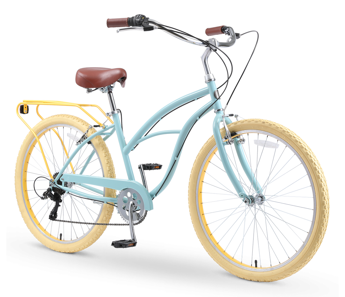 sixthreezero NEW Around the Block Women's 26" 7-Speed Beach Cruiser Bicycle — product view 2