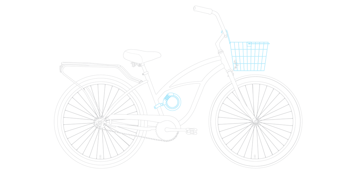 sixthreezero Around the Block Women's 24" 21 Speed Beach Cruiser Bicycle with Rear Rack — product view 101