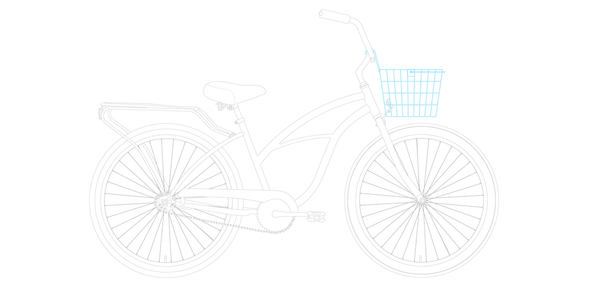 sixthreezero Around the Block Women's 24" 21 Speed Beach Cruiser Bicycle with Rear Rack — product view 104