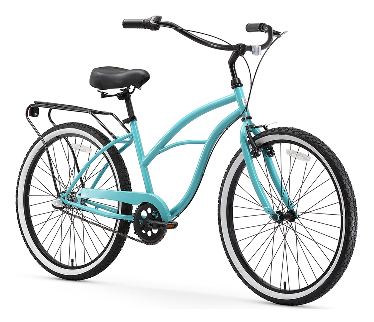sixthreezero Around the Block Women's 24" 3 Speed Beach Cruiser Bicycle with Rear Rack — product view 2