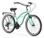 sixthreezero Around the Block Women's 24" 21 Speed Beach Cruiser Bicycle with Rear Rack — product view 2