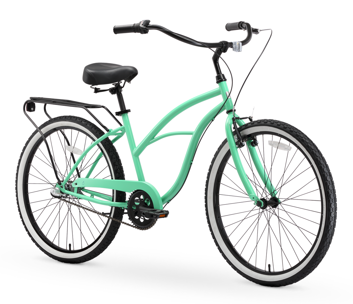 sixthreezero Around the Block Women's 24" 3 Speed Beach Cruiser Bicycle with Rear Rack — product view 3