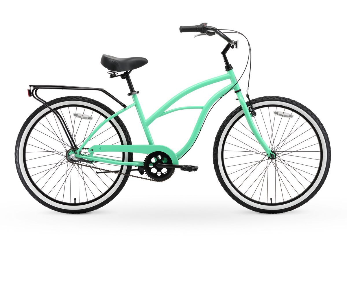 sixthreezero Around the Block Women's 24" 3 Speed Beach Cruiser Bicycle with Rear Rack — product view 4