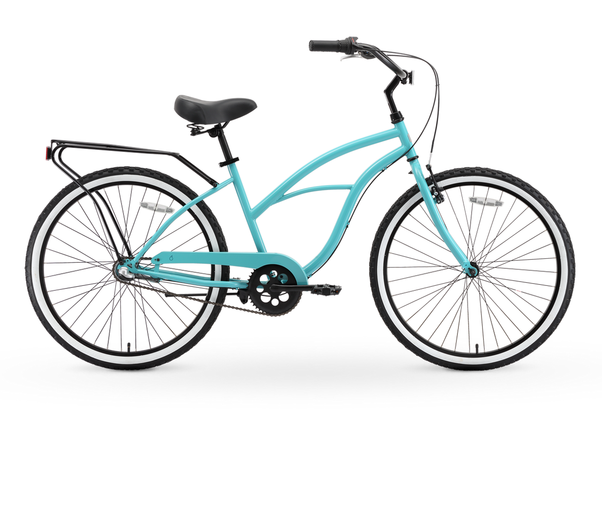 sixthreezero Around the Block Women's 24" 3 Speed Beach Cruiser Bicycle with Rear Rack — product view 1