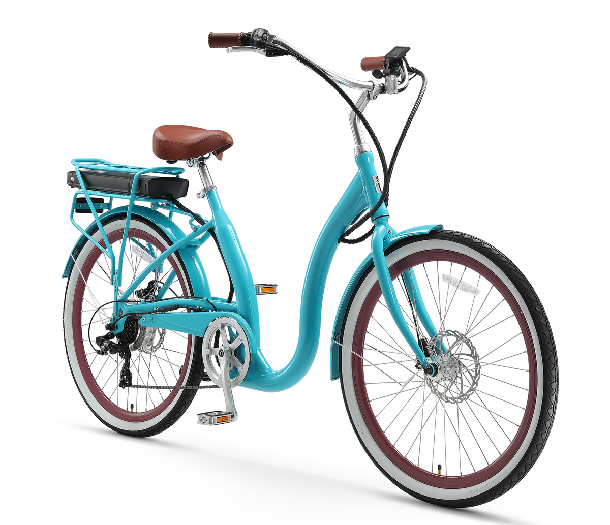 sixthreezero Simple Step-Thru 7-Speed 500W Electric Bicycle — product view 4