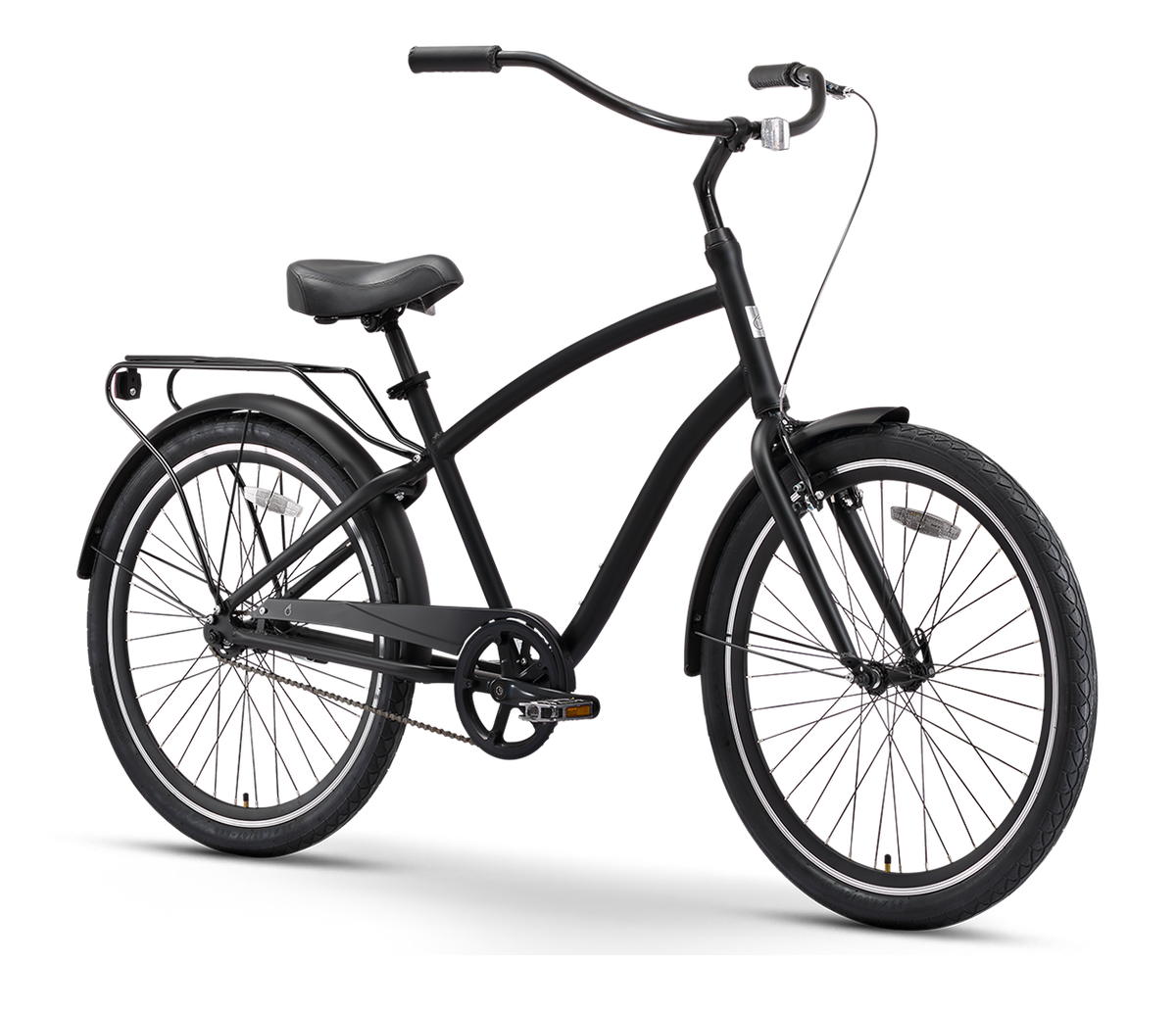 sixthreezero EVRYjourney Men's 26" Single Speed Touring Hybrid Bike, Matte Black — product view 2