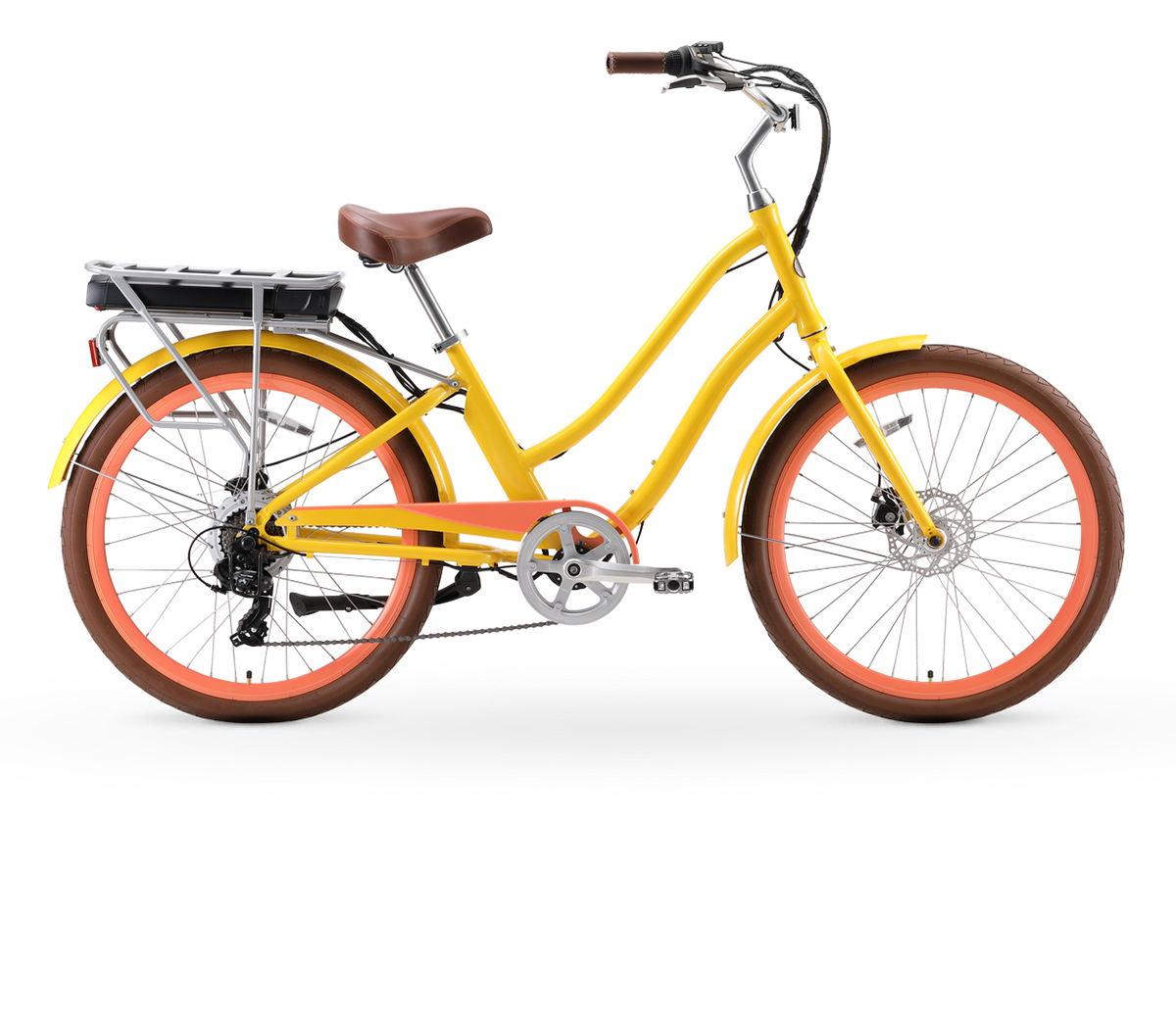 sixthreezero EVRYjourney Women's NEW 26" 500W 7-Speed Step-Through Touring Hybrid Bicycle, — product view 3