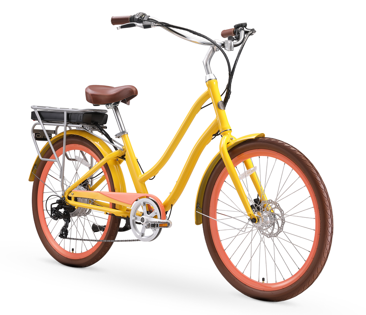 sixthreezero EVRYjourney Women's NEW 26" 500W 7-Speed Step-Through Touring Hybrid Bicycle, — product view 4