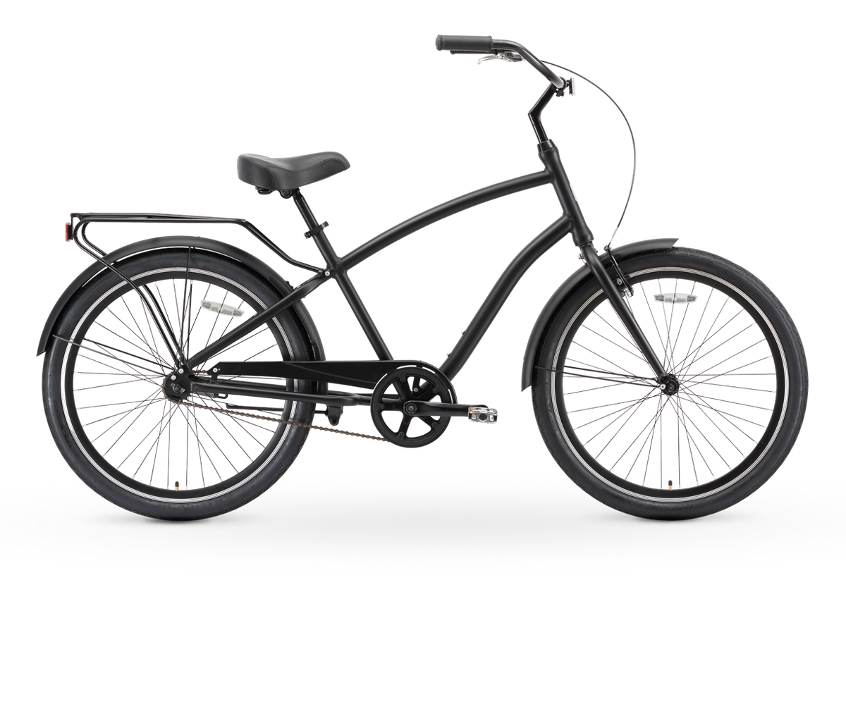 sixthreezero EVRYjourney Men's 26" Single Speed Touring Hybrid Bike, Matte Black — product view 1