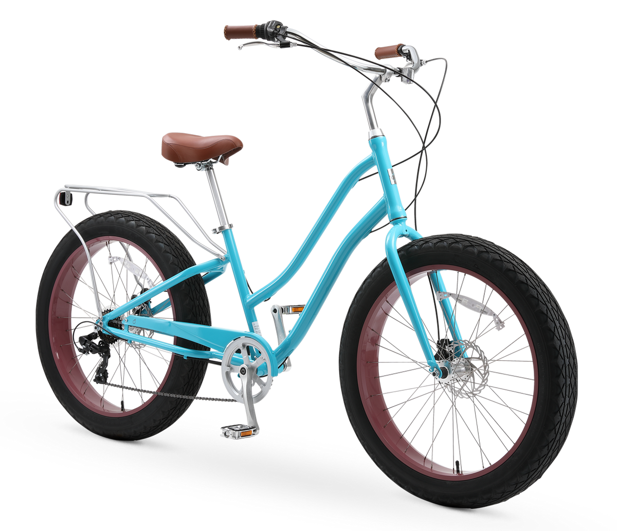sixthreezero EVRYjourney Women's 26" FAT Tire 7-Speed Step-Through Touring Hybrid Bicycle — product view 4