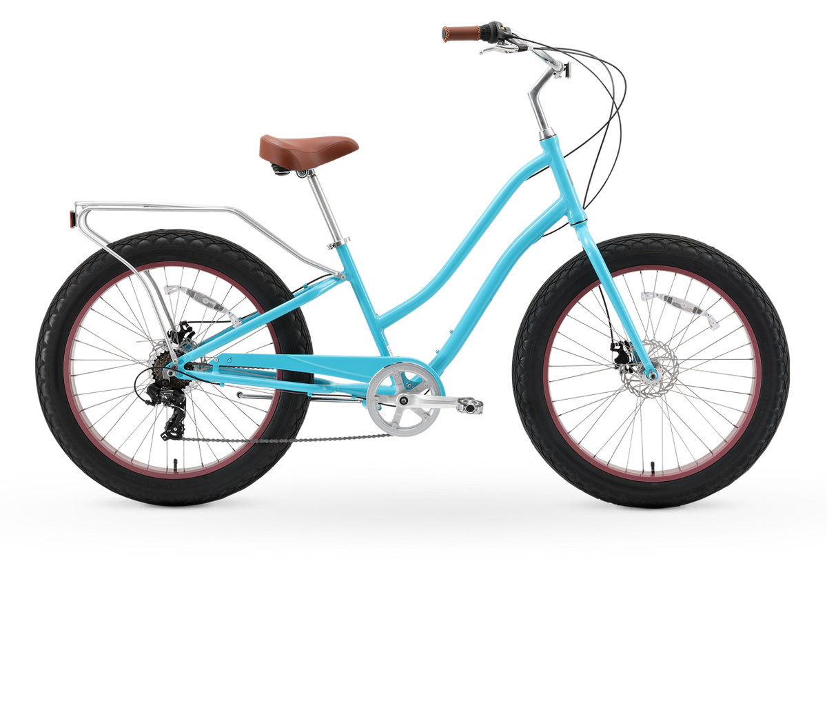 sixthreezero EVRYjourney Women's 26" FAT Tire 7-Speed Step-Through Touring Hybrid Bicycle — product view 3
