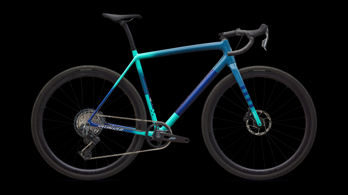 Crux Expert - SRAM Rival XPLR AXS (2026) — Grey Blue/Lagoon Blue/Dune White/Majesty Blue — side view