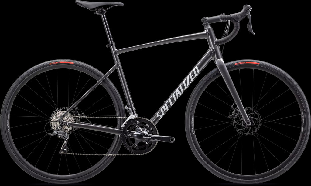 Allez - Shimano Claris (2024) — Gloss Smoke / White / Silver Dust — side view
