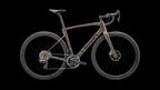 S-Works Roubaix SL8 – SRAM RED AXS (2025) — Gloss Taupe / Gunmetal Strata / Charcoal — side view