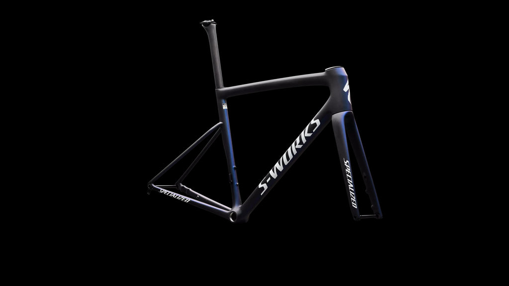 S-Works Tarmac SL8 Frameset - FACT 12r Carbon (2026) — Satin Carbon / Cyan To Blue Viavi Pearl Front Edge Fade / Metallic White Silver — detail 50