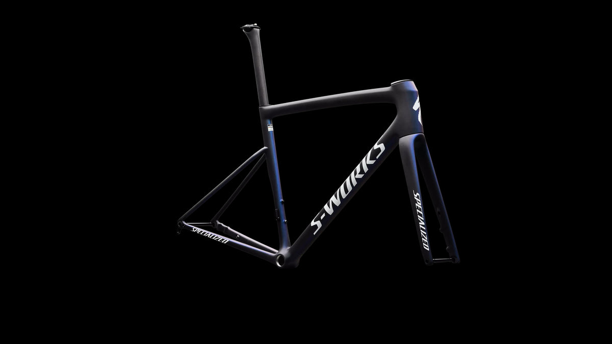 S-Works Tarmac SL8 Frameset - FACT 12r Carbon (2026) — Satin Carbon / Cyan To Blue Viavi Pearl Front Edge Fade / Metallic White Silver — detail 50