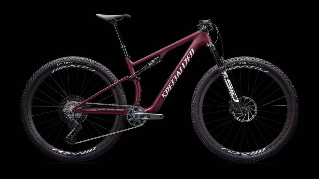 Epic 8 Expert - SRAM GX AXS, RockShox Select+ (2026) — Satin Bordeaux Metallic / White — side view