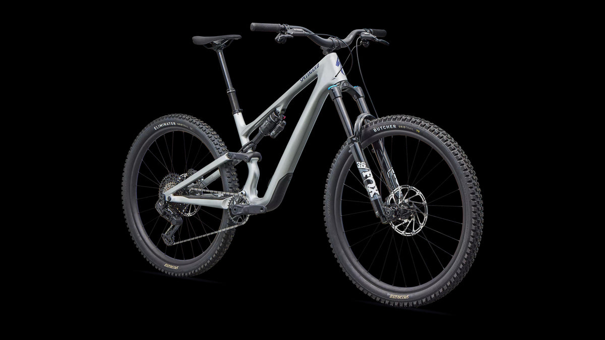 Stumpjumper 15 EVO Comp - SRAM S-1000 AXS, FOX Rhythm (2026) — Gloss Shadow Silver / Majesty Blue Metallic — detail 20