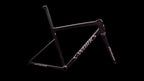 S-Works Tarmac SL8 Frameset - FACT 12r Carbon (2026) — Gloss Carbon / Bordeaux Metallic + Nebula Directional Brush / Pearl Over White — side view