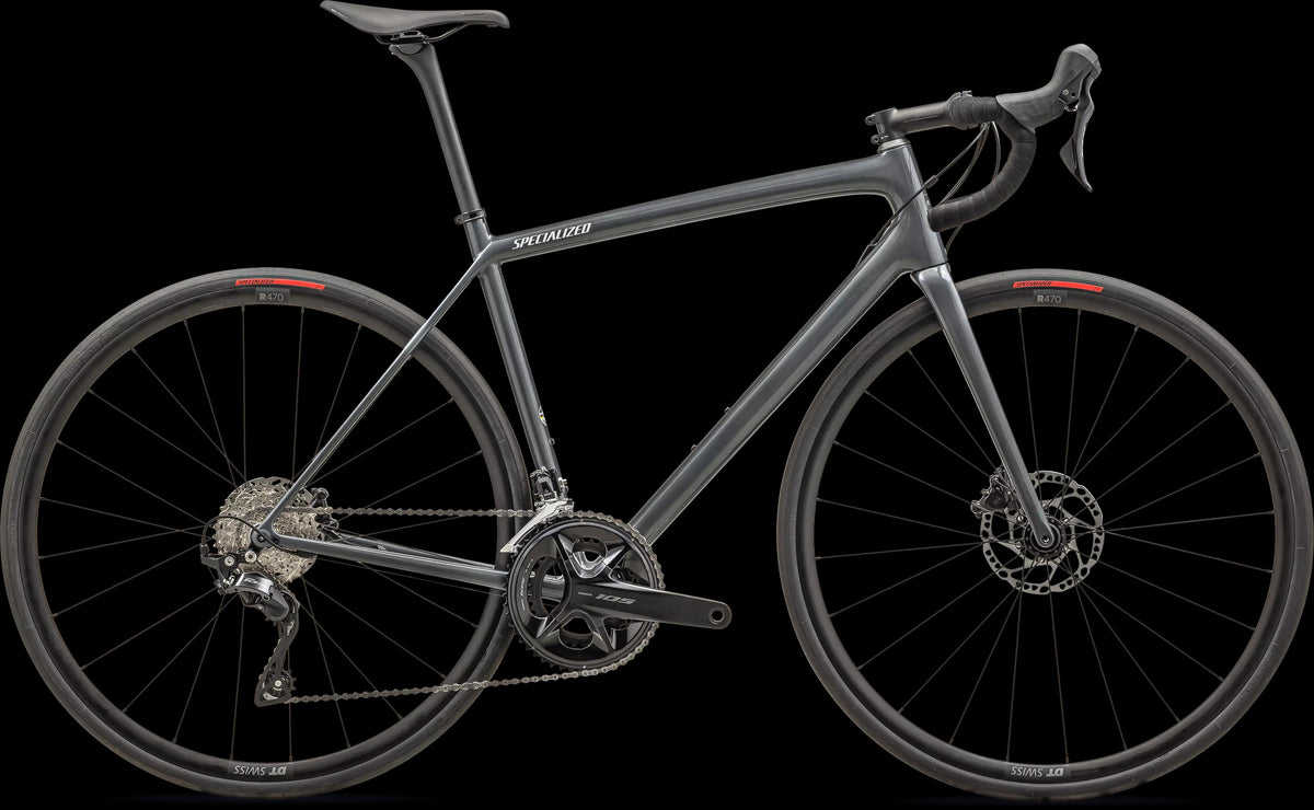 Aethos Sport - Shimano 105 (2024) — Gloss Fog Tint Carbon Dune White — side view